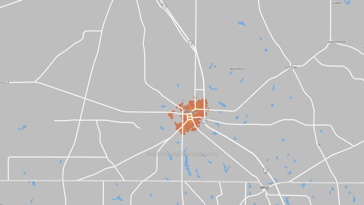 Bike Grade map of Pelham, GA