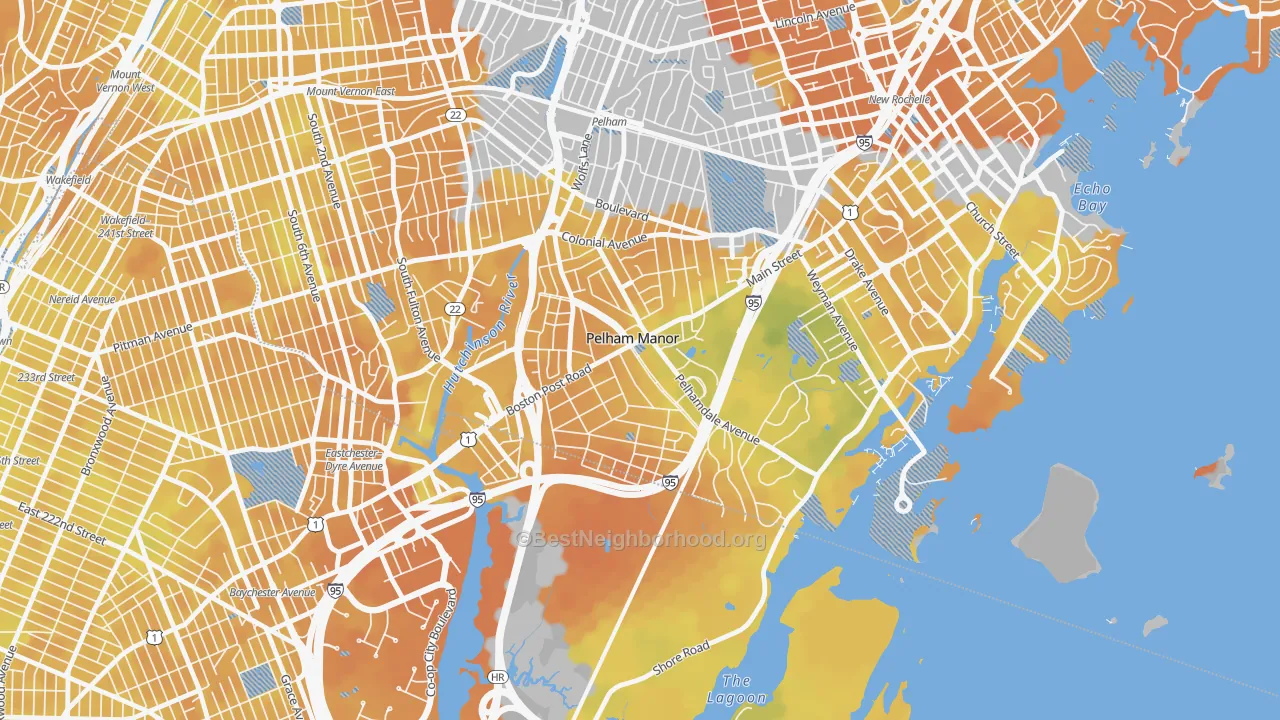 Bike Grade map of Pelham Manor, NY