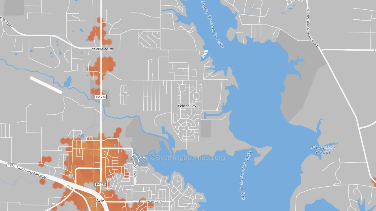 Bike Grade map of Pelican Bay, TX