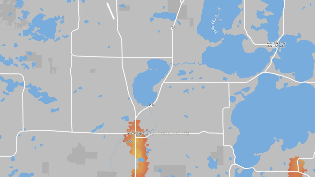 Bike Grade map of Pelican Rapids, MN