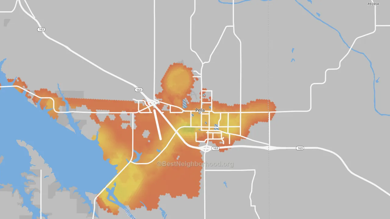 Bike Grade map of Pella, IA