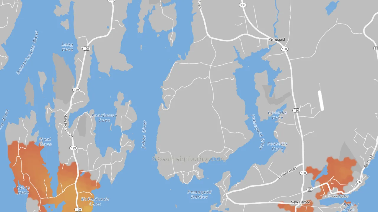 Bike Grade map of Pemaquid Harbor, ME