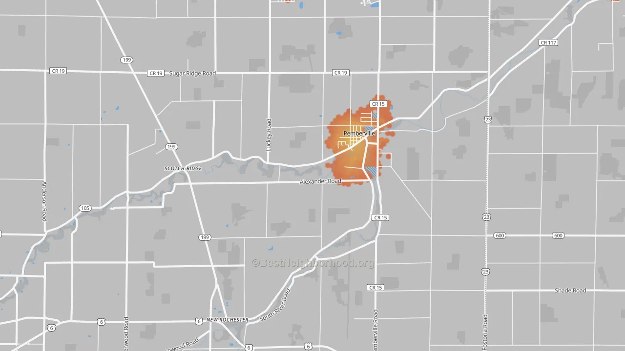 Bike Grade map of Pemberville, OH