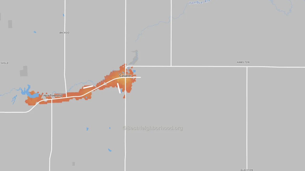 Bike Grade map of Pembina County, ND