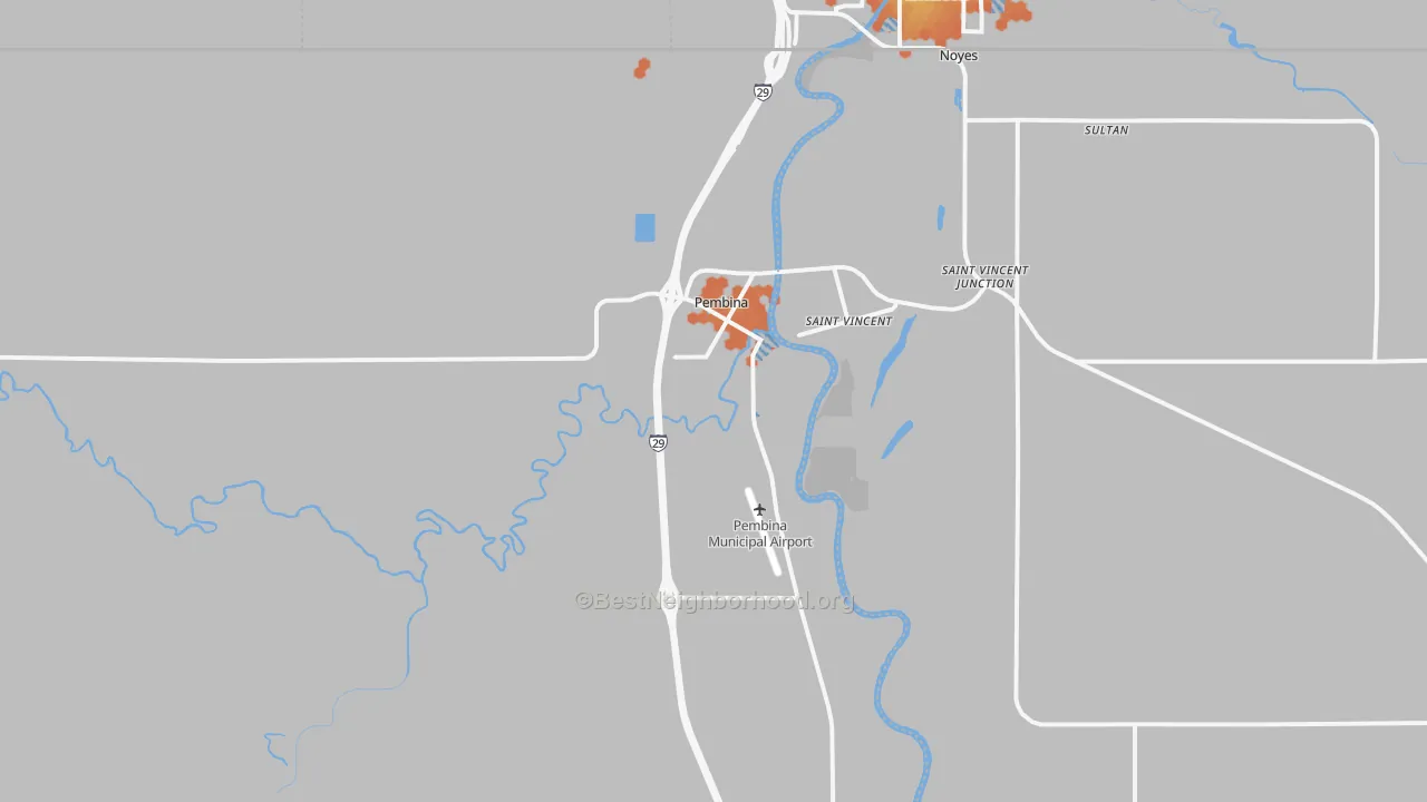 Bike Grade map of Pembina, ND