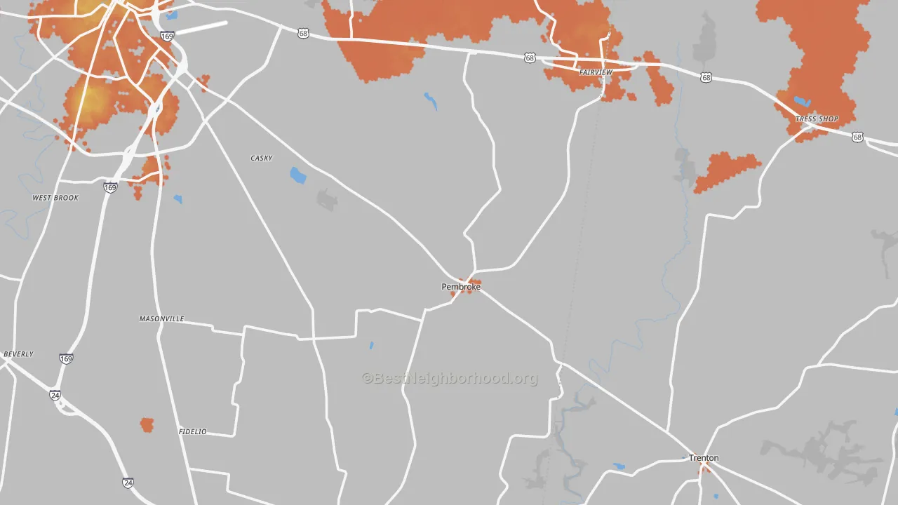 Bike Grade map of Pembroke, KY