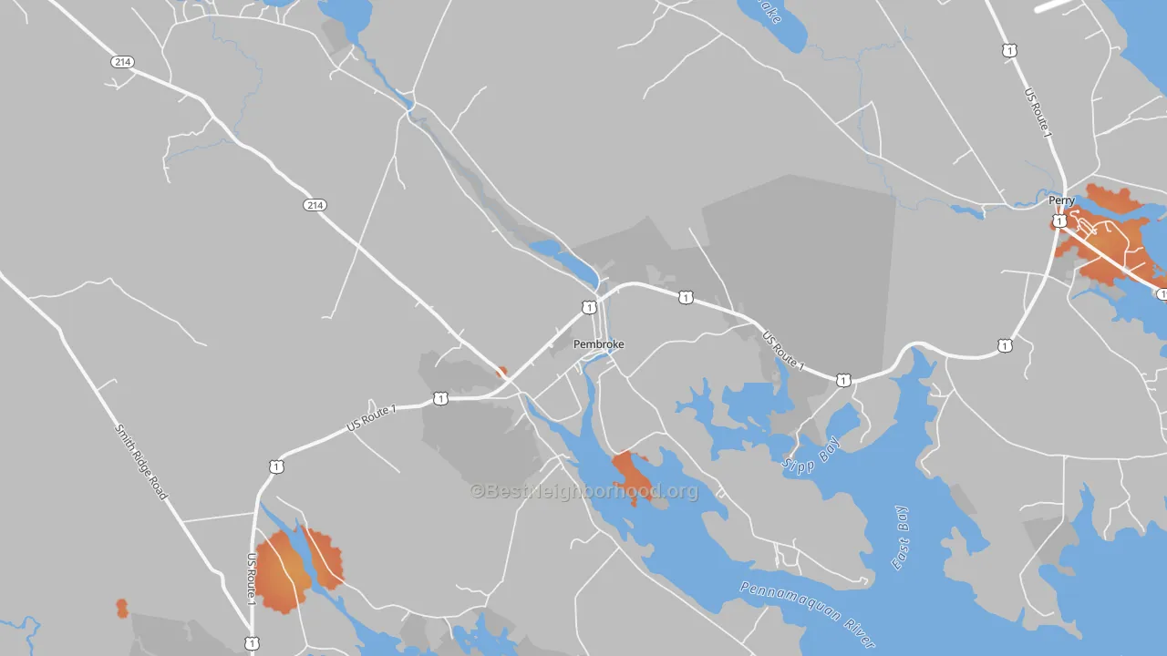 Bike Grade map of Pembroke, ME