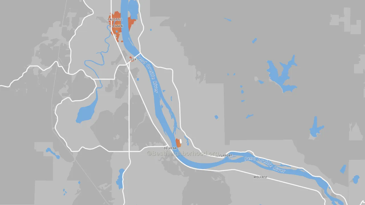 Bike Grade map of Pend Oreille County, WA