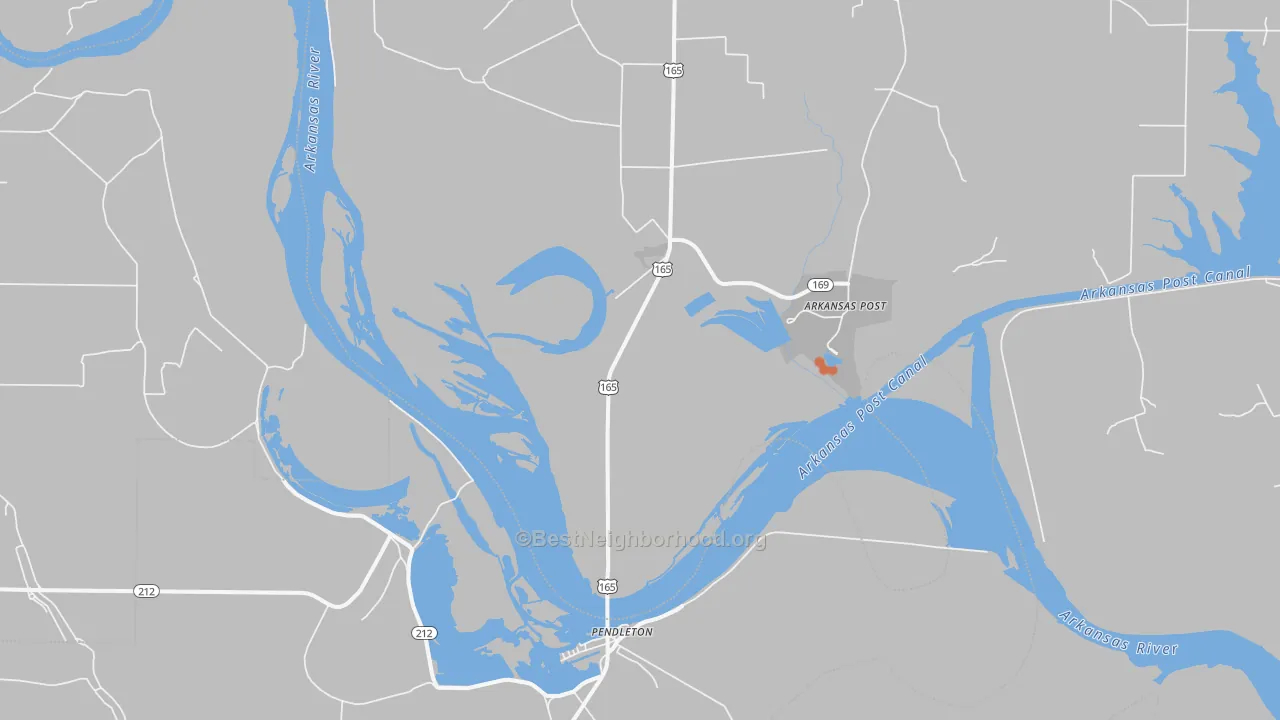 Bike Grade map of Pendleton, AR
