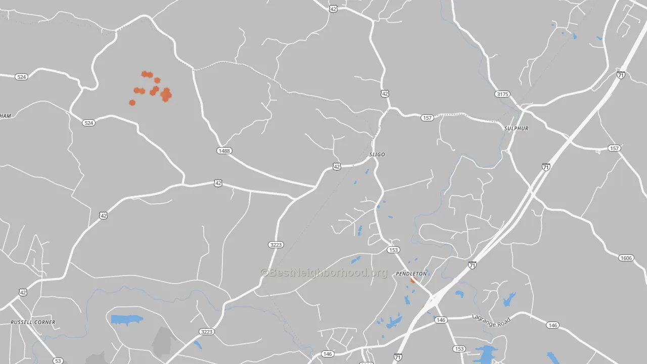 Bike Grade map of Pendleton, KY