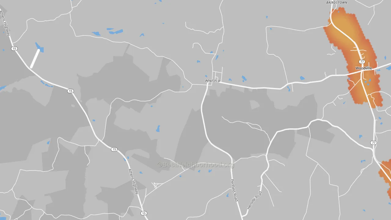 Bike Grade map of Penfield, GA