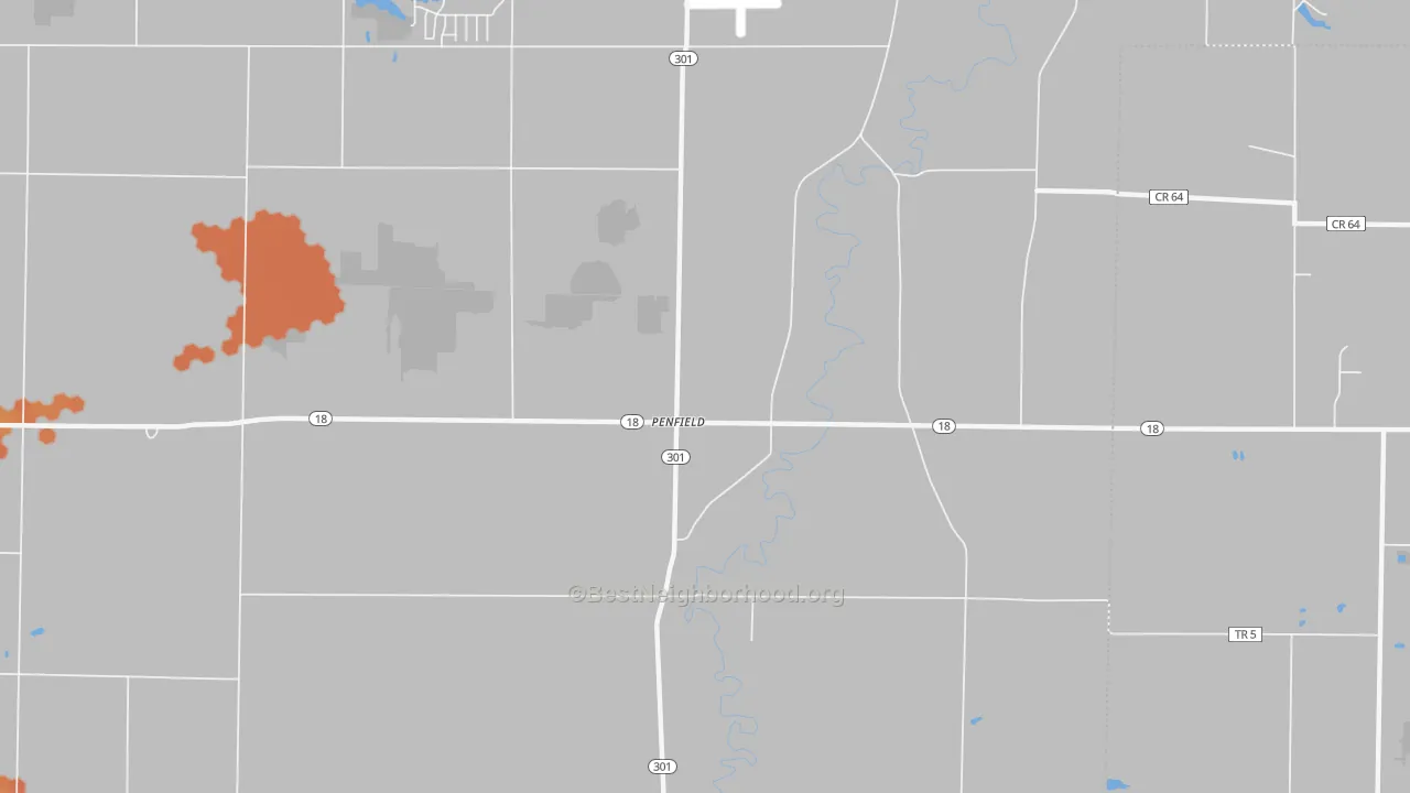 Bike Grade map of Penfield, OH
