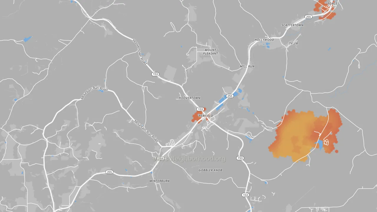 Bike Grade map of Penfield, PA