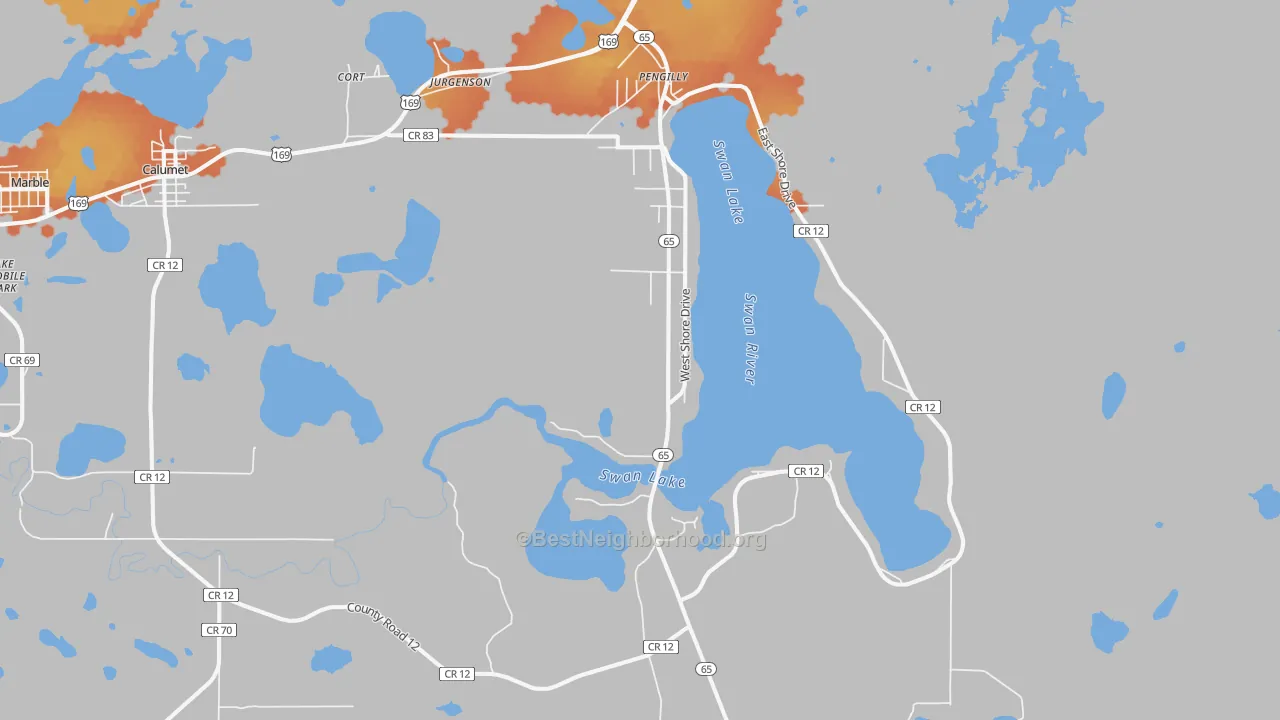 Bike Grade map of Pengilly, MN