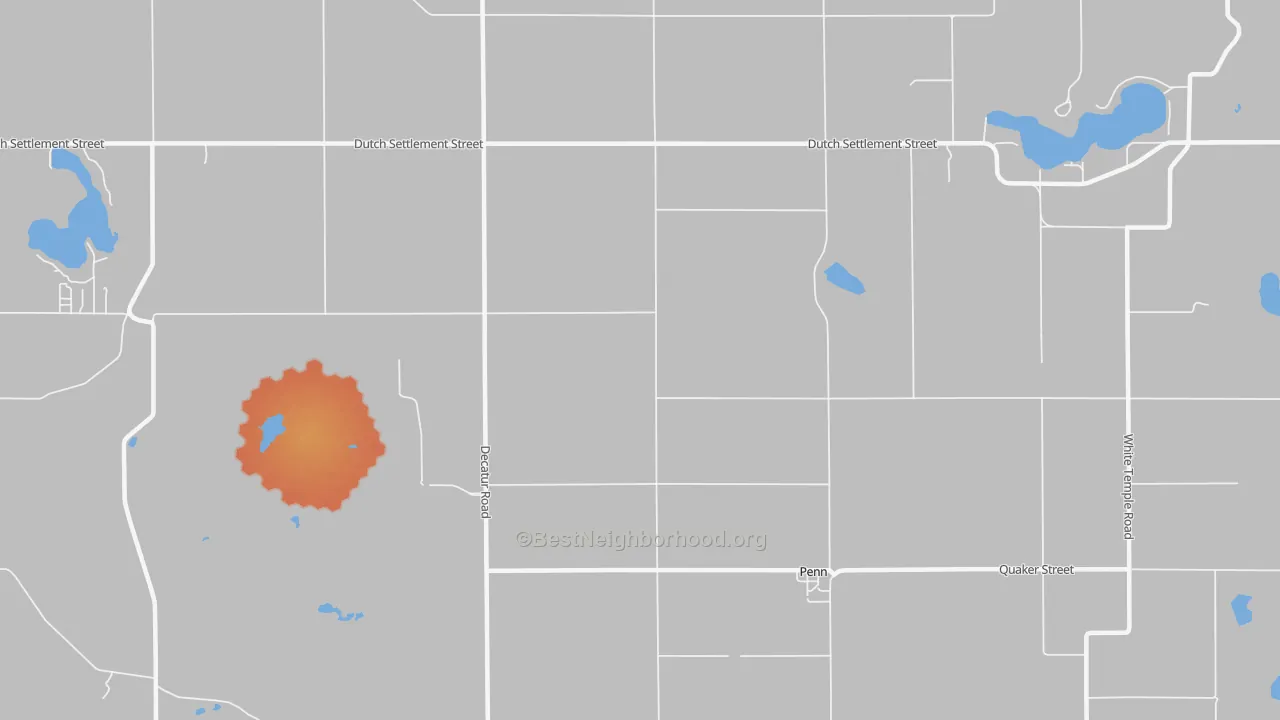 Bike Grade map of Penn, MI