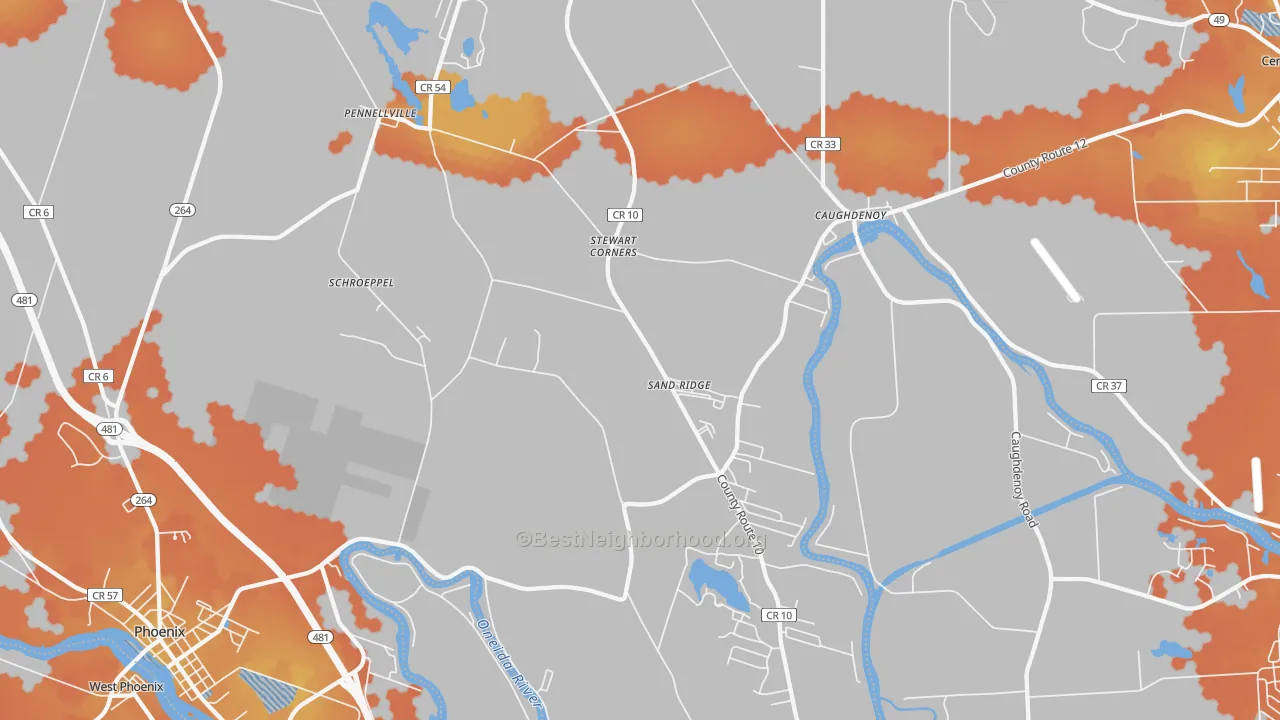 Bike Grade map of Pennellville, NY