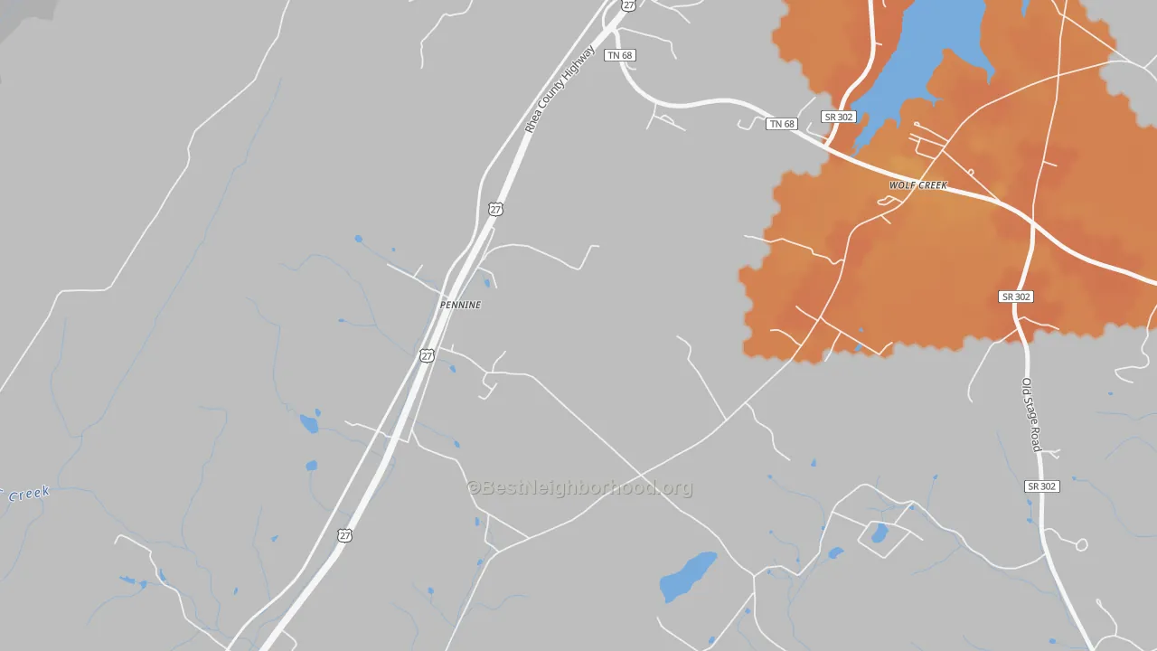 Bike Grade map of Pennine, TN