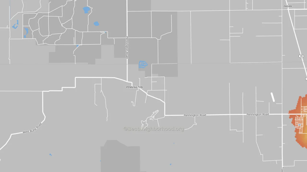 Bike Grade map of Pennington, CA