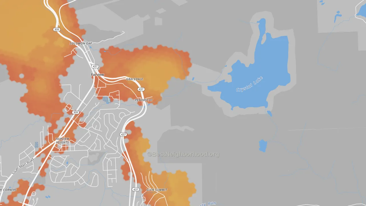 Bike Grade map of Penobscot, PA