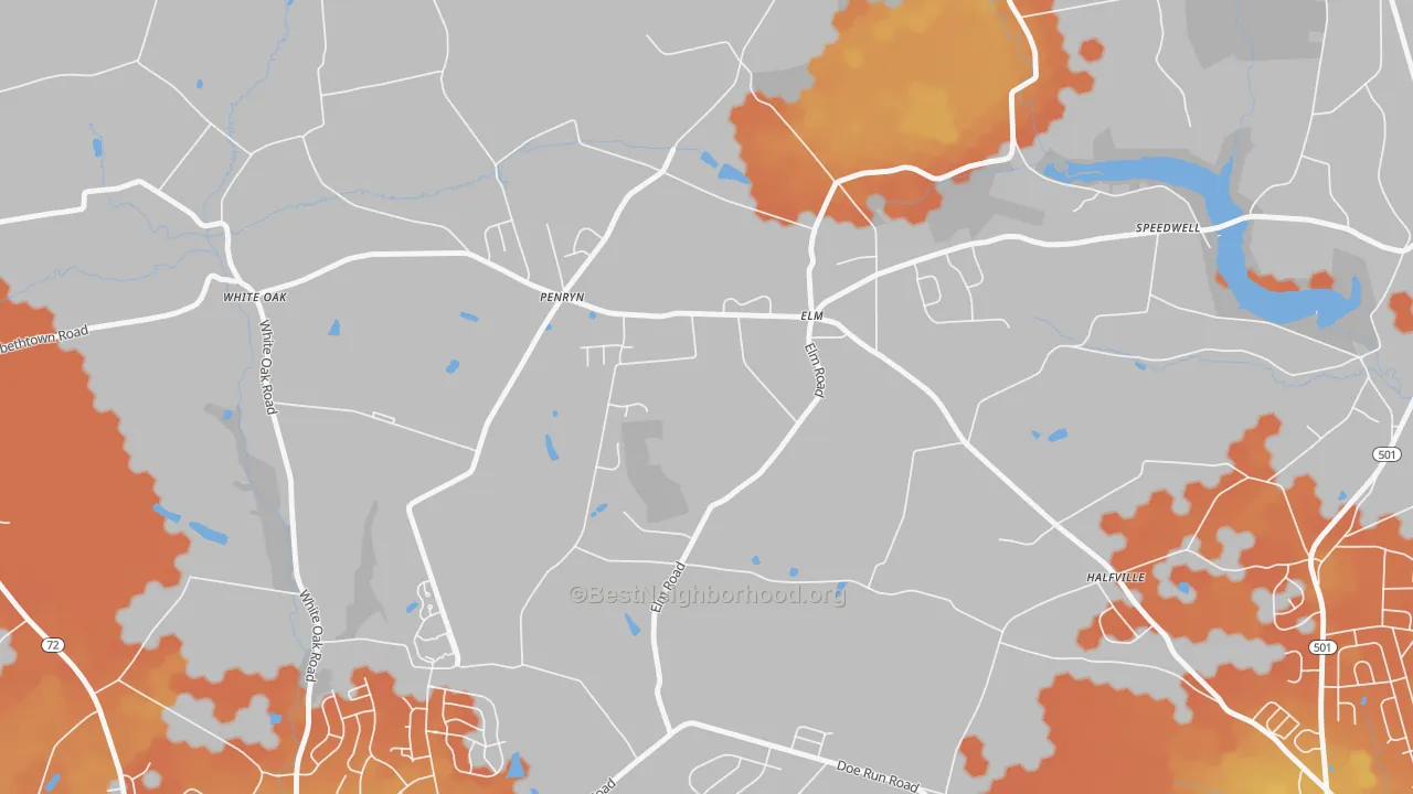 Bike Grade map of Penryn, PA