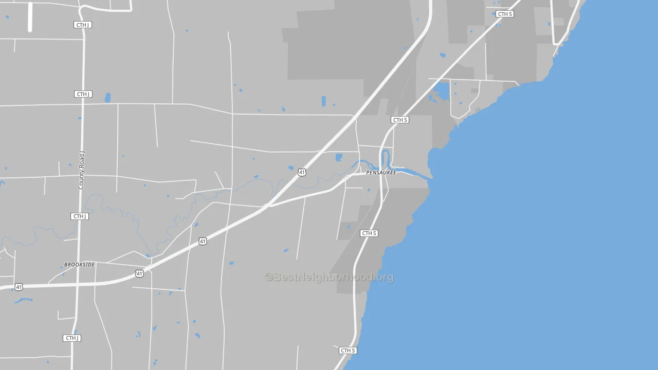 Bike Grade map of Pensaukee, WI