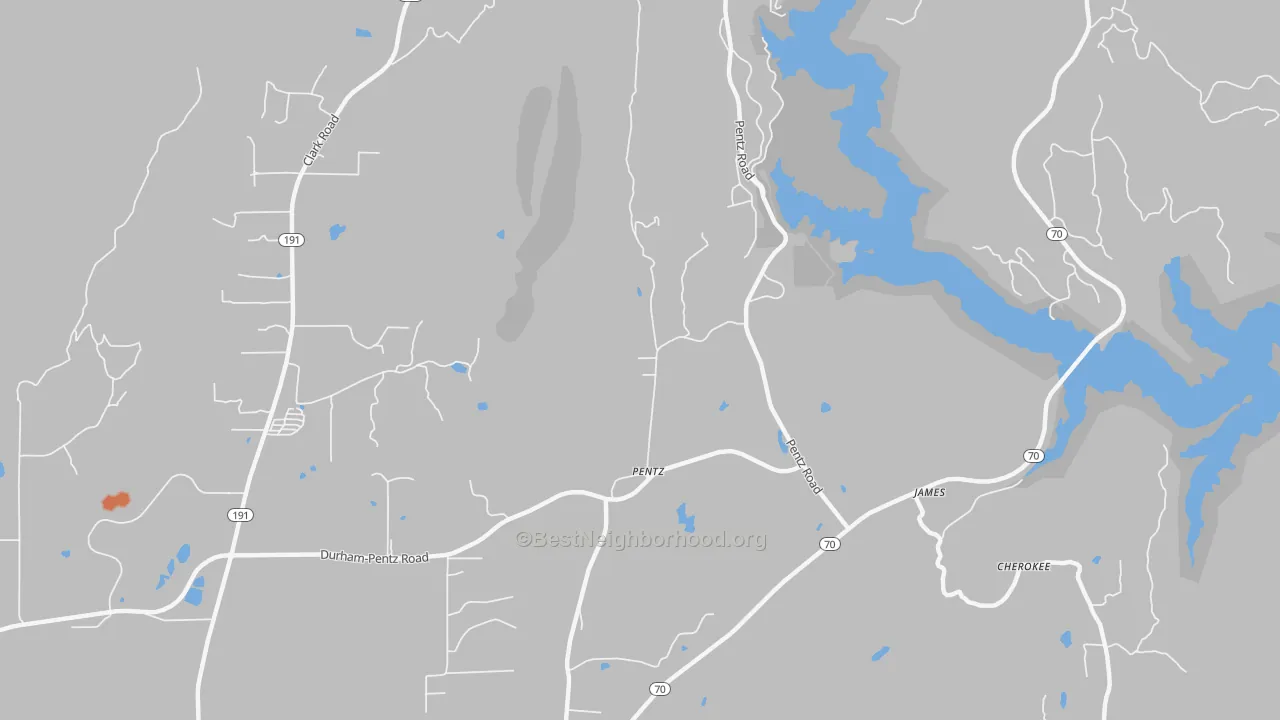 Bike Grade map of Pentz, CA