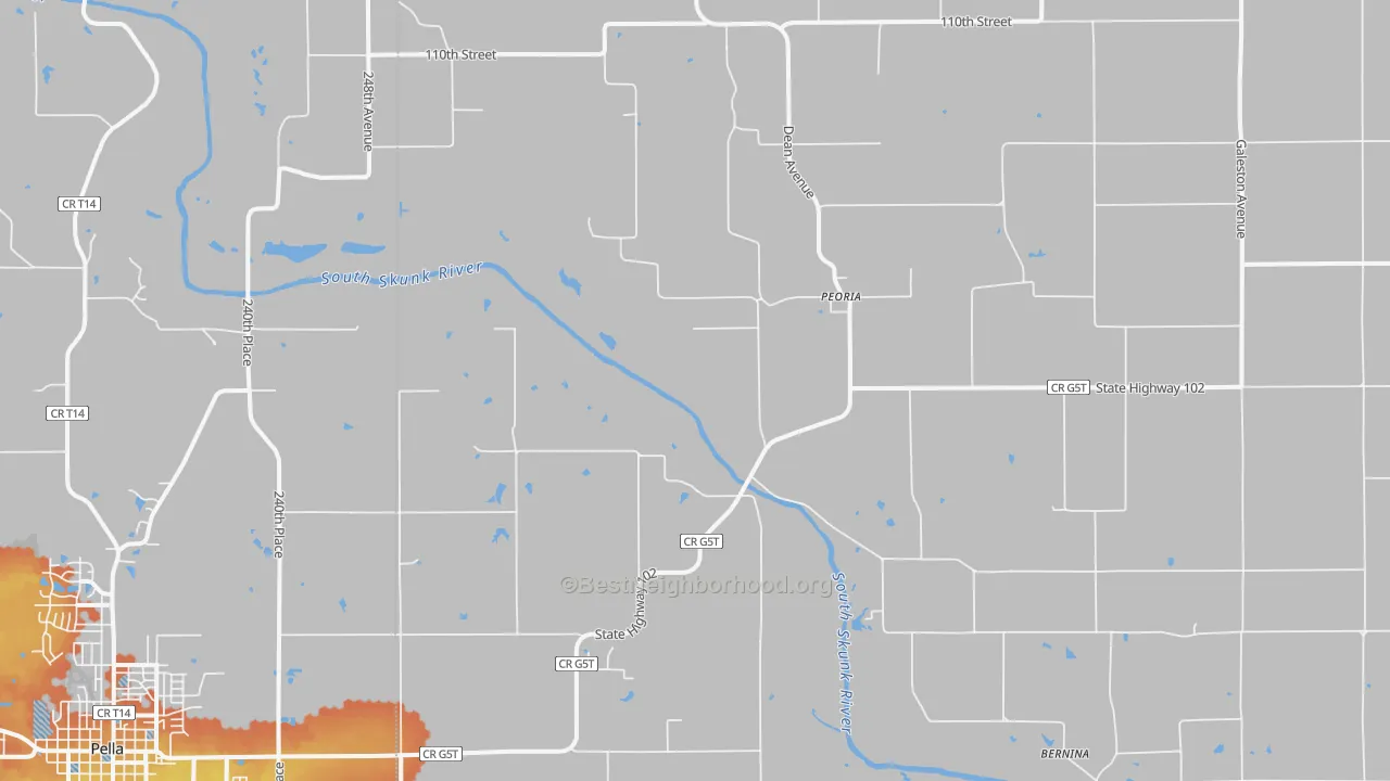 Bike Grade map of Peoria, IA