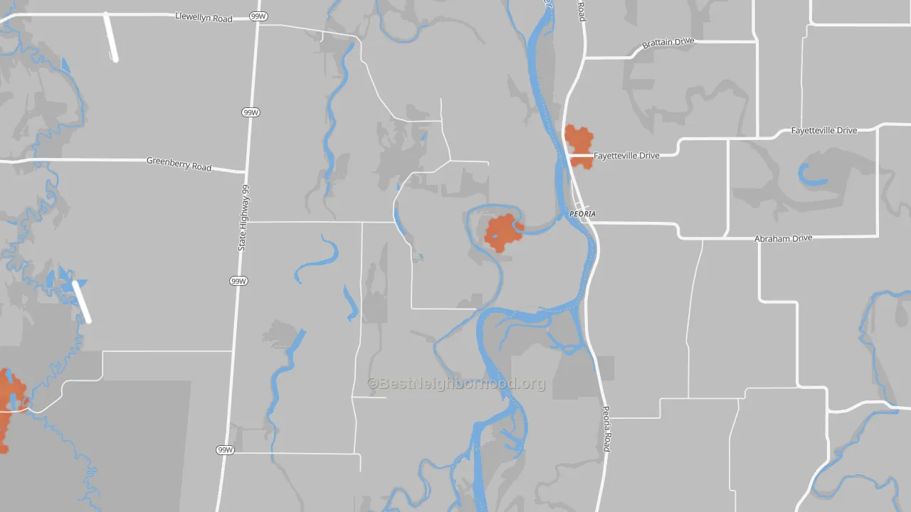 Bike Grade map of Peoria, OR