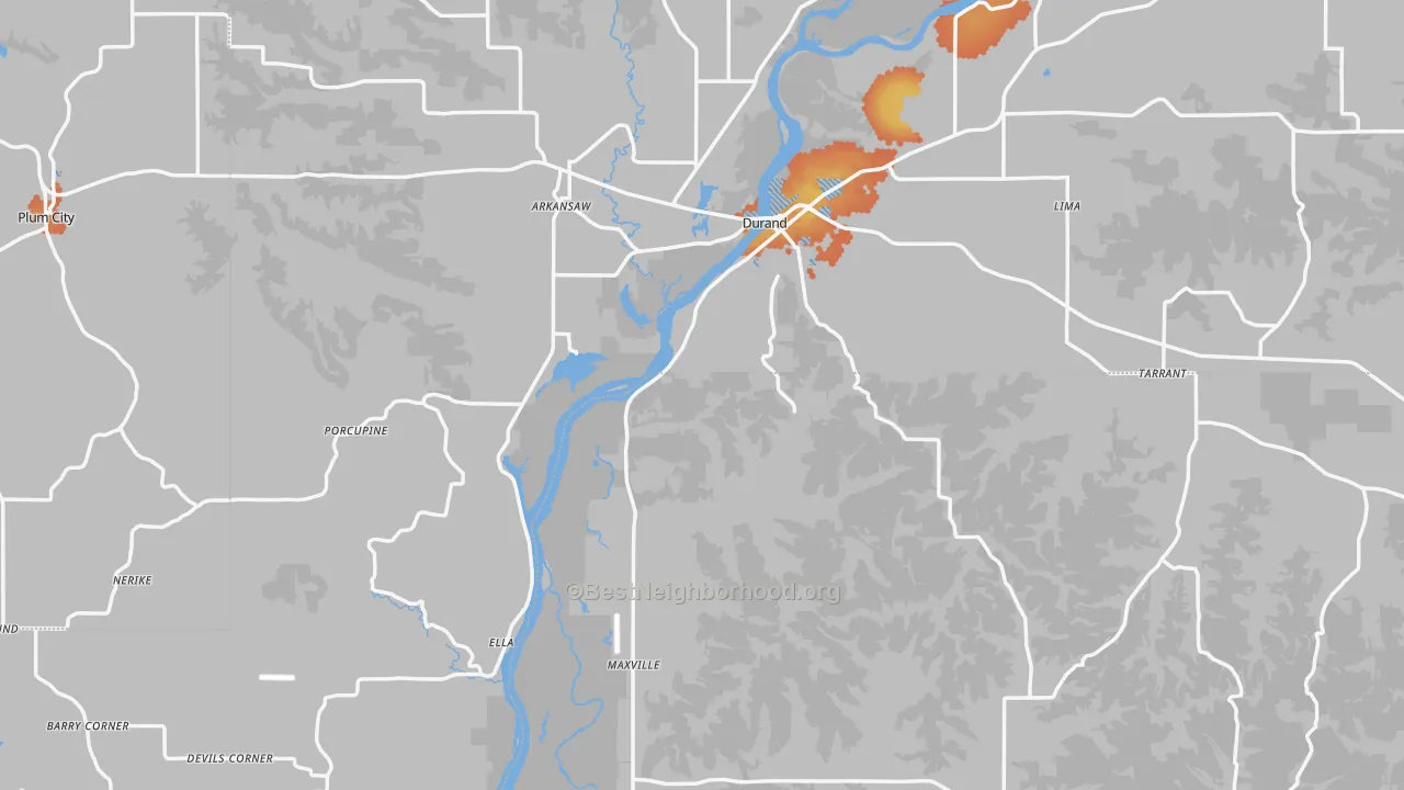 Bike Grade map of Pepin County, WI