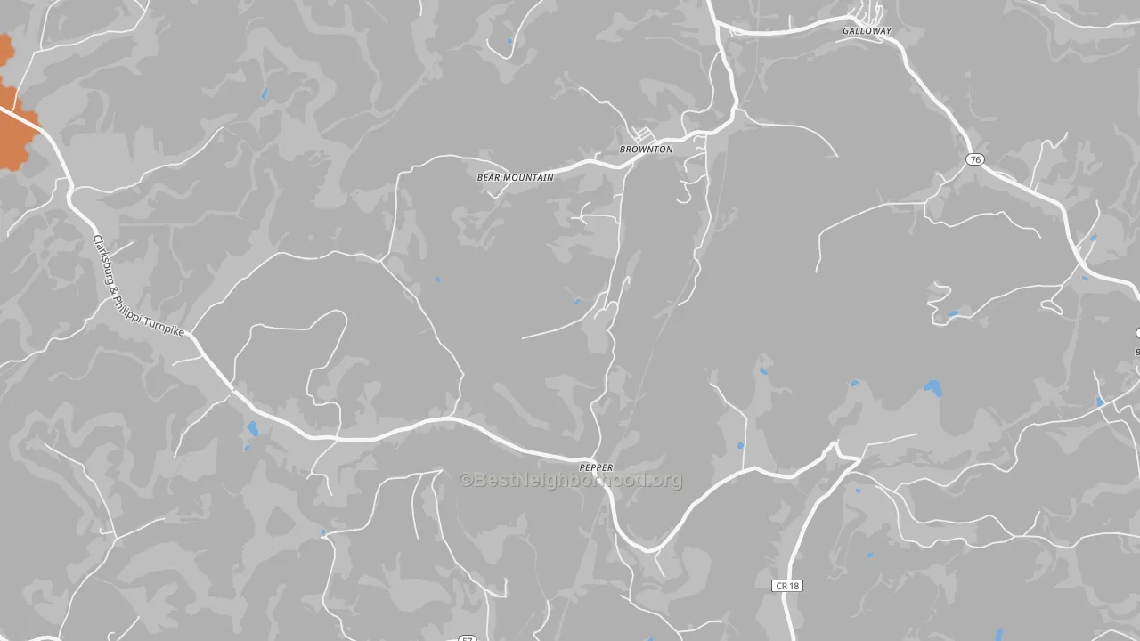 Bike Grade map of Pepper, WV