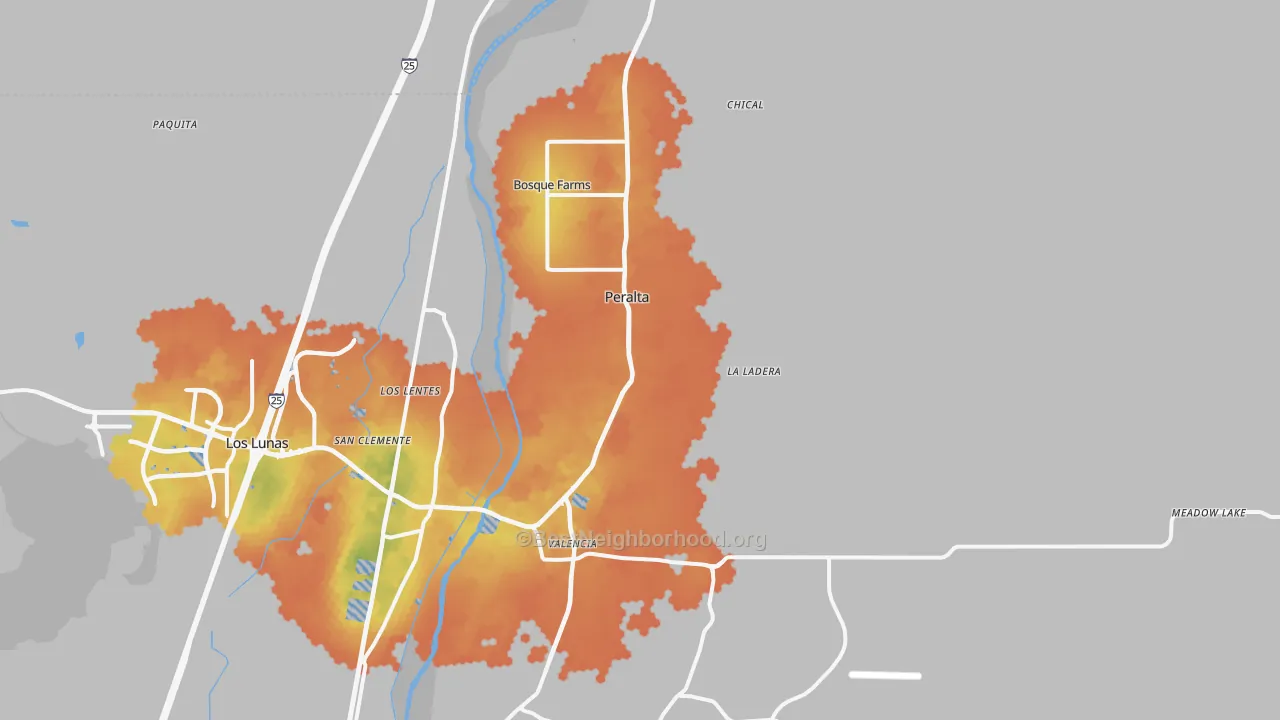Bike Grade map of Peralta, NM