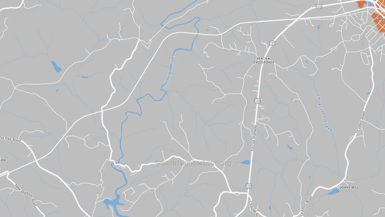 Bike Grade map of Percival Crossroads, SC