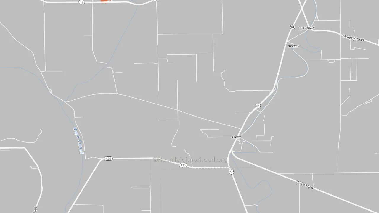 Bike Grade map of Percy, MS