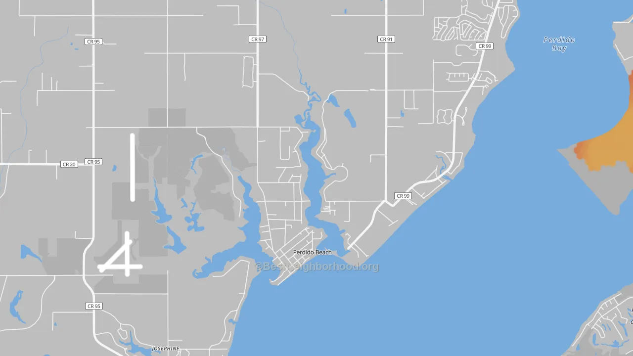 Bike Grade map of Perdido Beach, AL