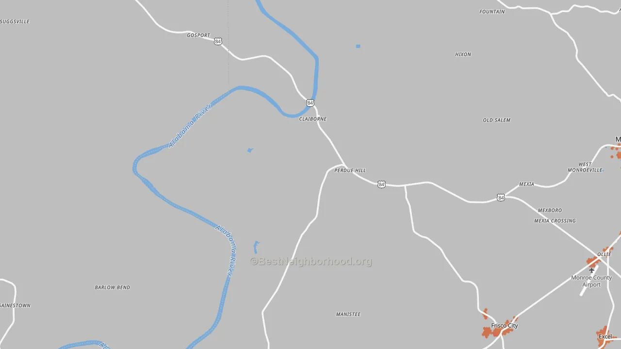 Bike Grade map of Perdue Hill, AL