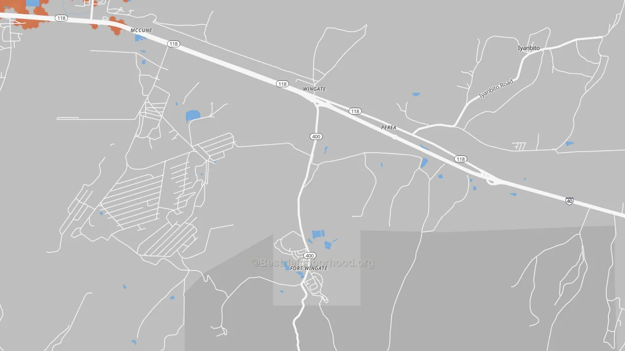 Bike Grade map of Perea, NM