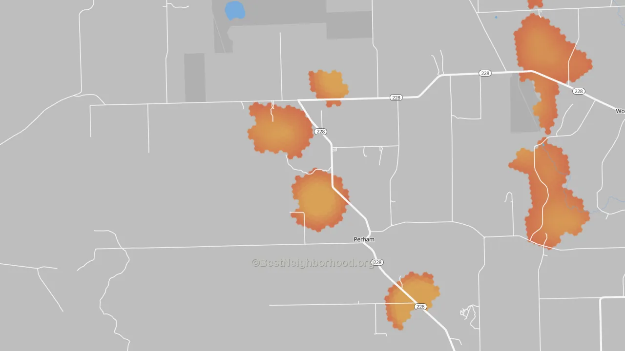 Bike Grade map of Perham, ME