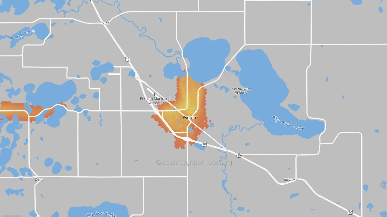 Bike Grade map of Perham, MN