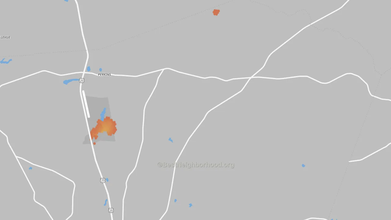 Bike Grade map of Perkins, GA