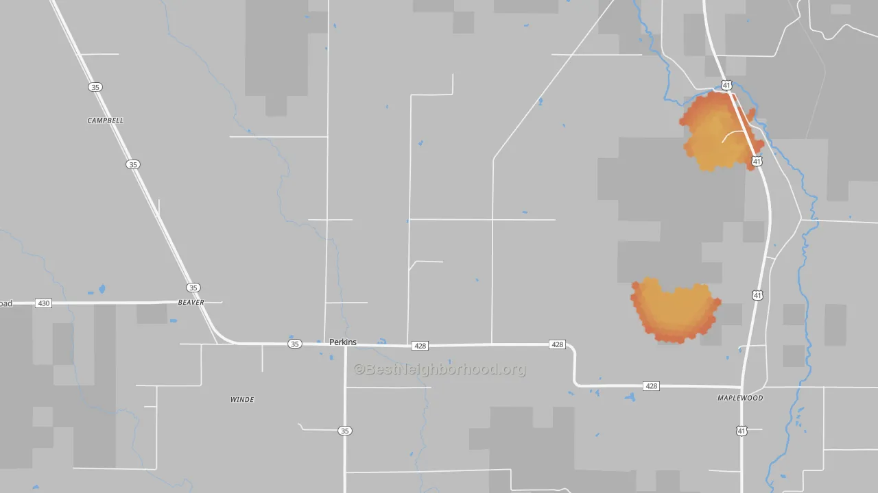 Bike Grade map of Perkins, MI