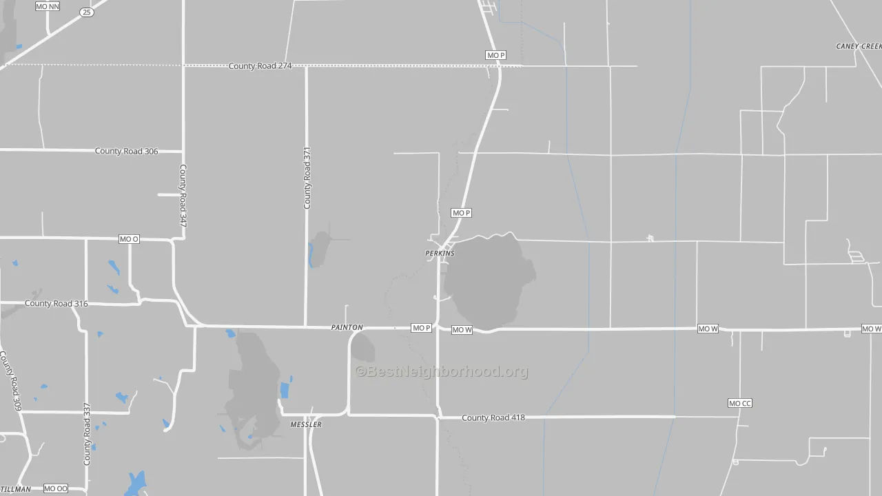 Bike Grade map of Perkins, MO