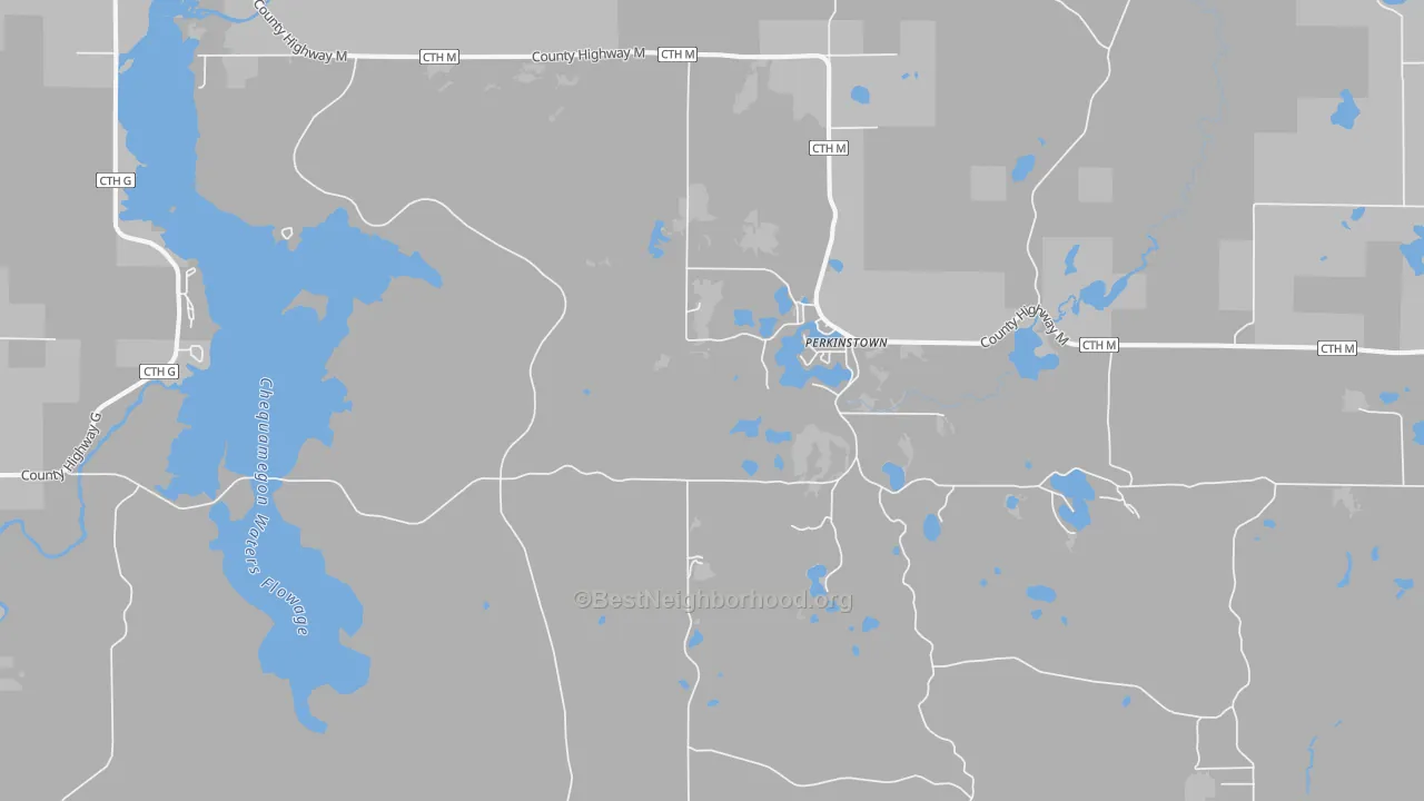 Bike Grade map of Perkinstown, WI