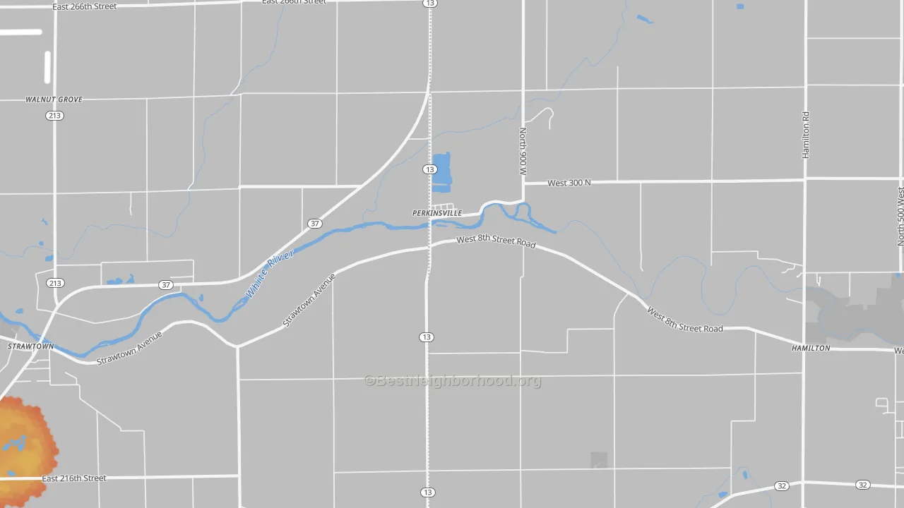Bike Grade map of Perkinsville, IN