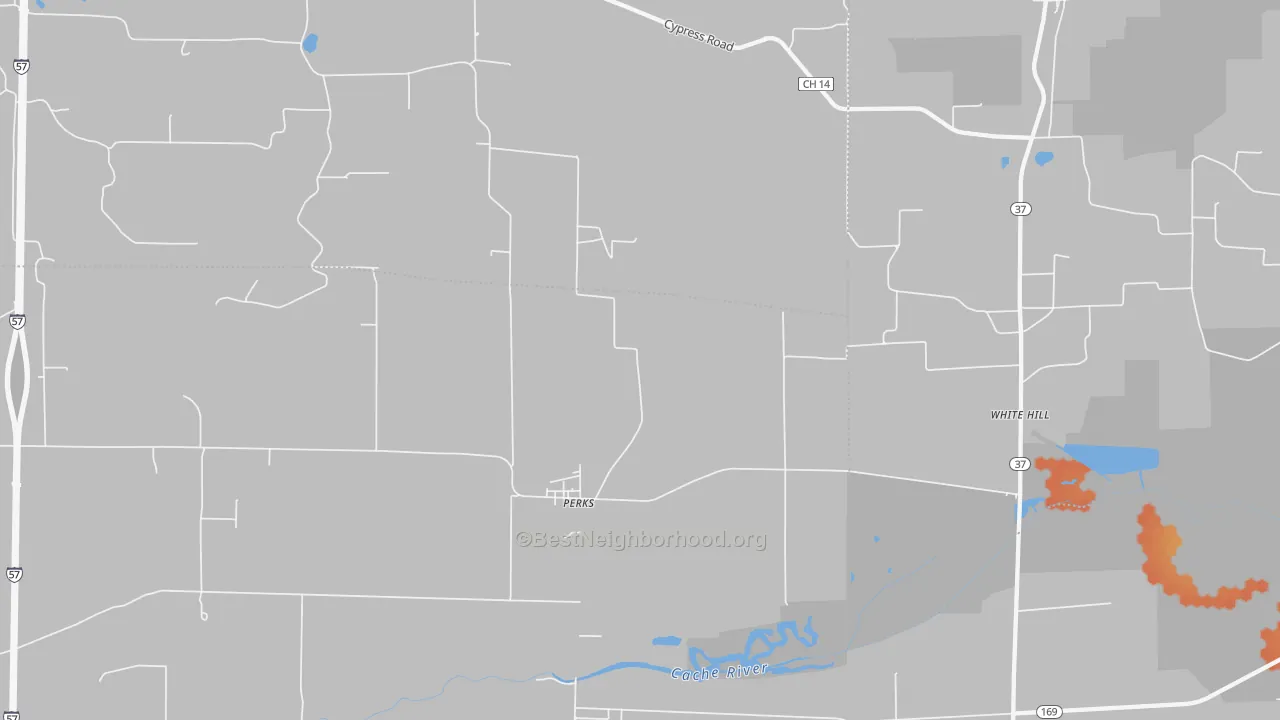 Bike Grade map of Perks, IL