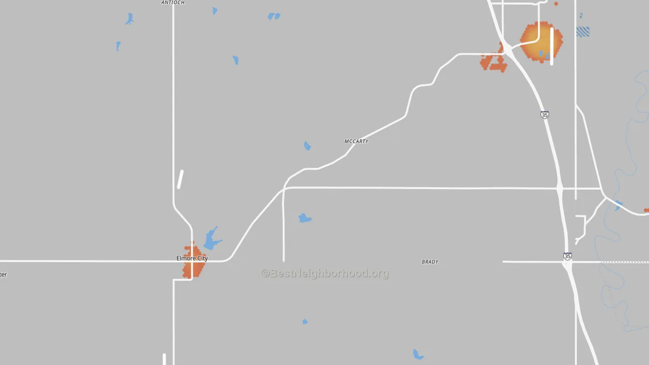Bike Grade map of Pernell, OK