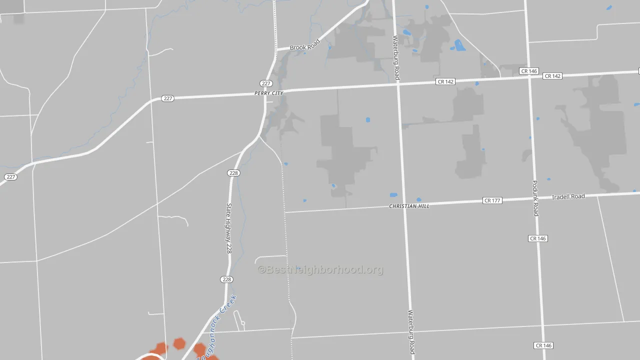 Bike Grade map of Perry City, NY