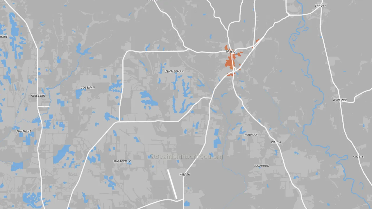 Bike Grade map of Perry County, AL