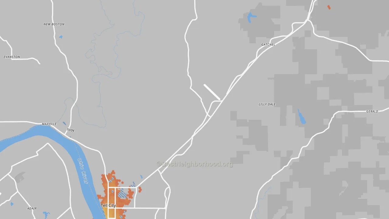 Bike Grade map of Perry County, IN
