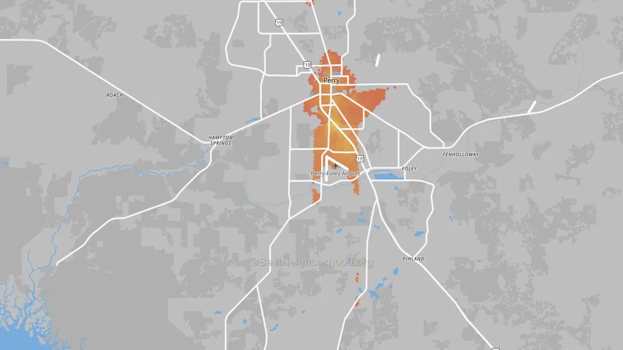 Bike Grade map of Perry, FL