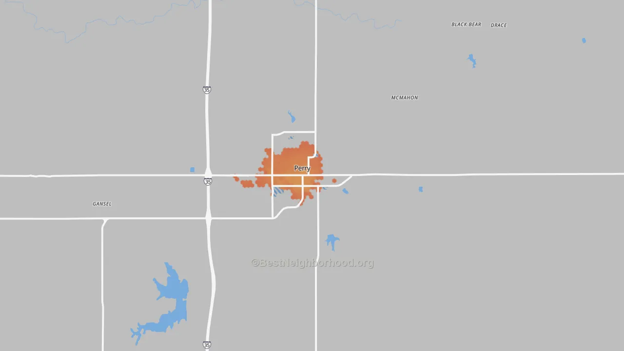 Bike Grade map of Perry, OK